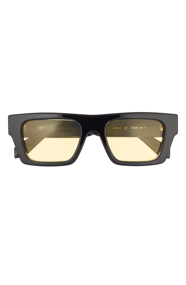 Off-White Oregon 52mm Square Sunglasses, Main, color, Black Yellow