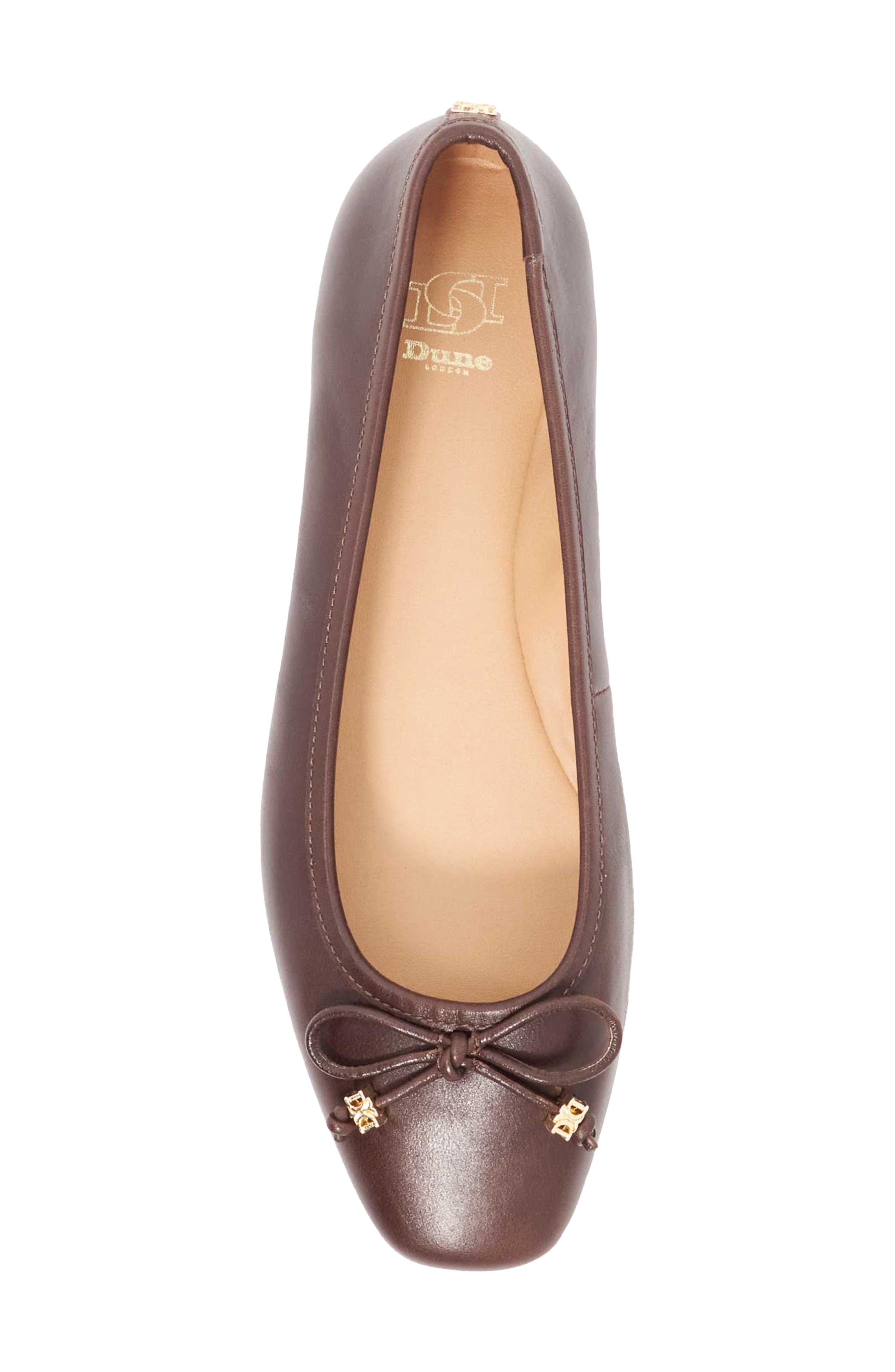Hennie Leather Ballet Flat, Alternate, color, DARK BROWN