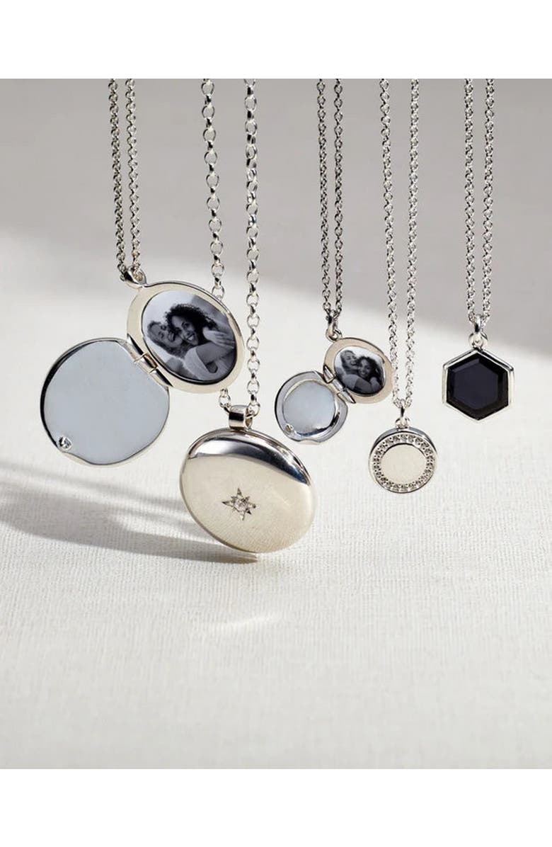 Astley Clarke Silver Medium Biography Locket Necklace, Alternate, color, Silver