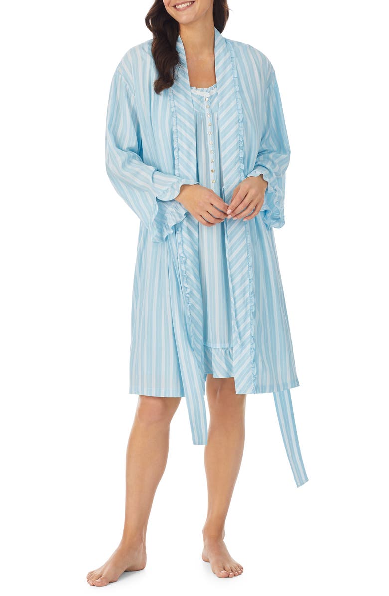 Eileen West Stripe Wrap Robe, Alternate, color,