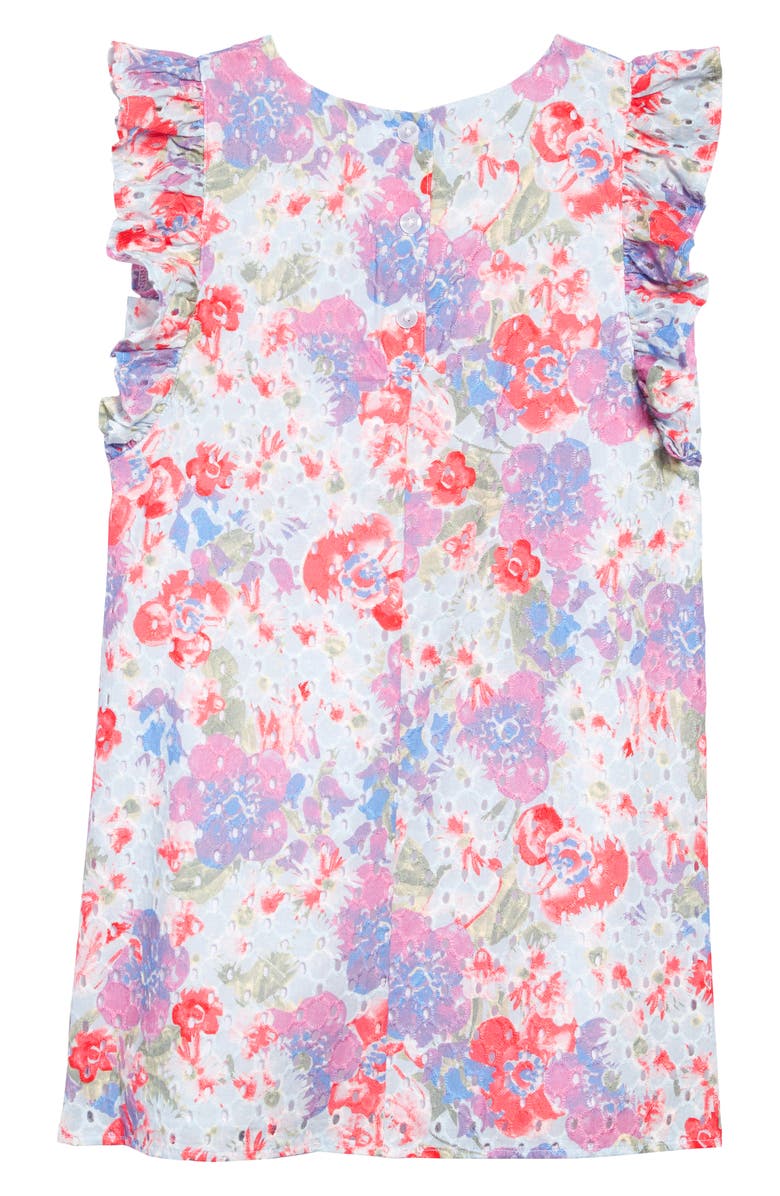 Pippa & Julie Floral Print Eyelet Shift Dress, Alternate, color, 