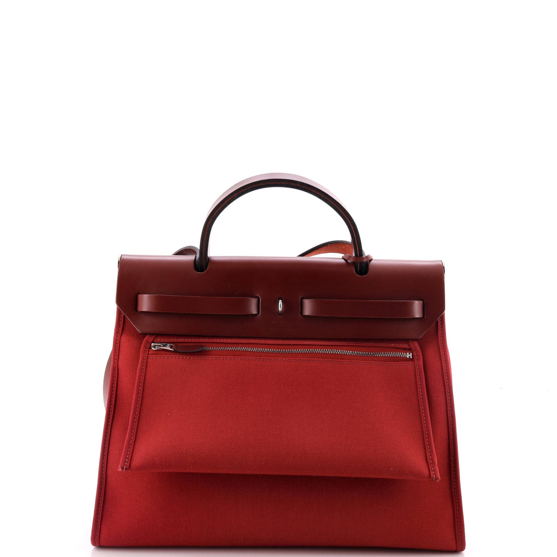 Herbag Zip Leather and Toile 31, Alternate, color, Red