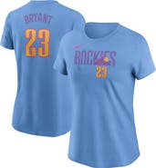 Nike Women's Nike Kris Bryant Light Blue Colorado Rockies 2025 City Connect Fuse Name & Number T-Shirt