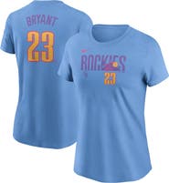Nike Women's Nike Kris Bryant Light Blue Colorado Rockies 2025 City Connect Fuse Name & Number T-Shirt