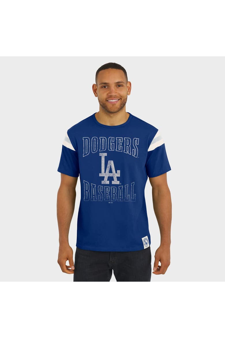Men's Darius Rucker Collection by Fanatics Royal Los Angeles Dodgers Distressed Sleeve Stripe T-Shirt, Alternate, color, Royal