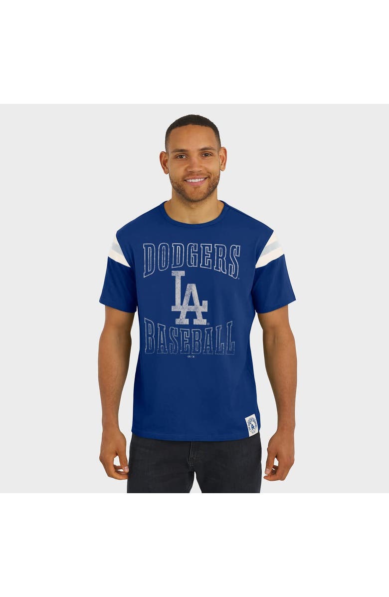 Darius Rucker Collection by Fanatics Men's Darius Rucker Collection by Fanatics Royal Los Angeles Dodgers Distressed Sleeve Stripe T-Shirt, Alternate, color, Royal