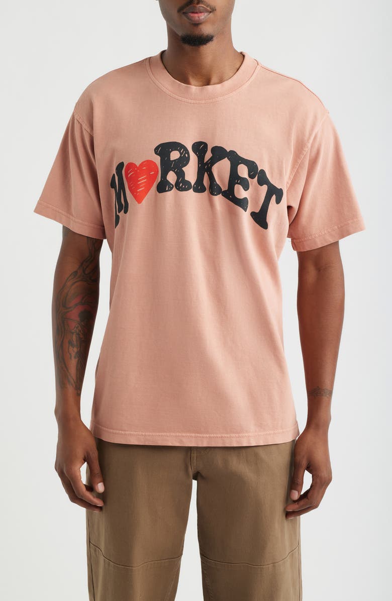 MARKET Heart Arc Cotton Graphic T-Shirt, Main, color, Salmon