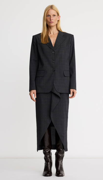 Straight Three Button Blazer