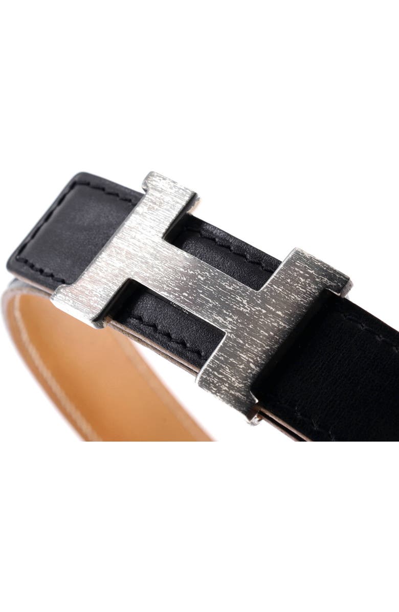 Pre-Owned Hermes Constance Reversible Belt Leather Thin, Alternate, color, Black