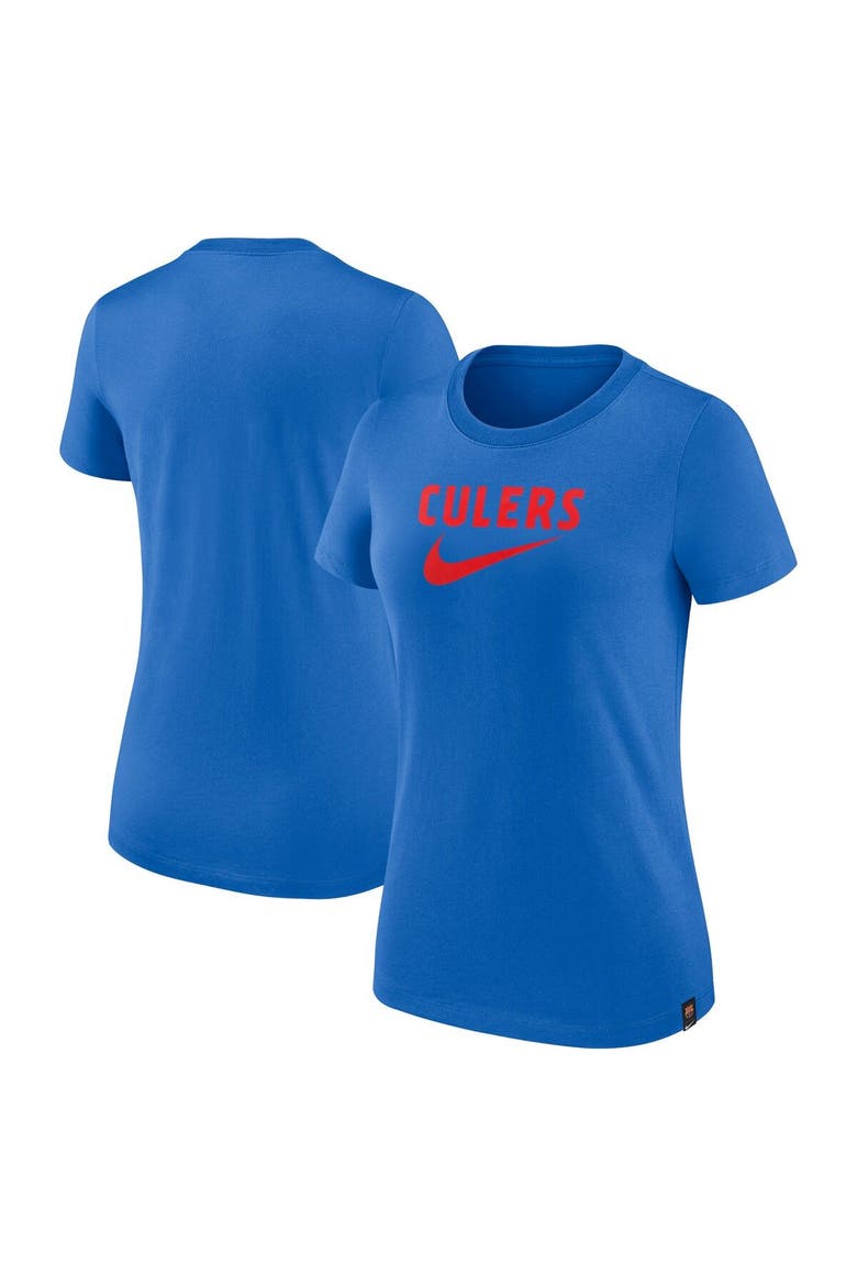 Women's Nike Blue Barcelona Swoosh T-Shirt, Main, color, Blue