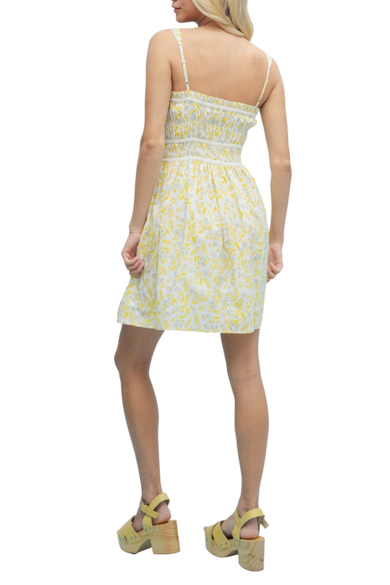 Floral Smocked Minidress, Alternate, color, DAISY/ WHITE