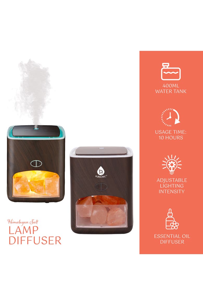 Himalayan Salt Lamp Diffuser - 3-in-1 Wellness Device, Alternate, color, Multicolor