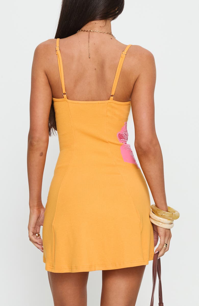 Princess Polly Admiration Bead Detail Sleeveless Rib Minidress, Alternate, color, Orange