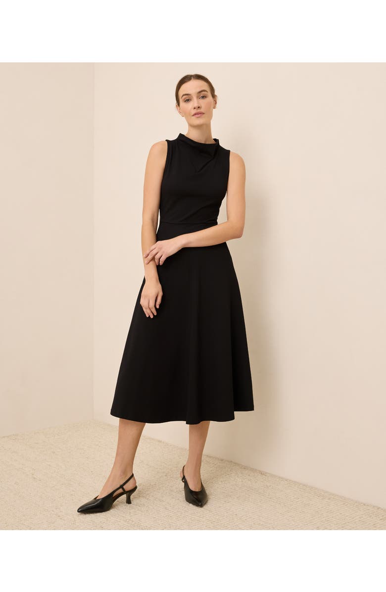 Pact Organic Cotton Fit & Flare Cowl Neck Dress, Main, color, 