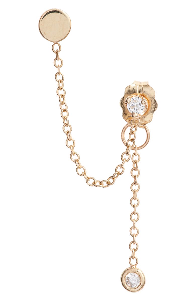 Zoë Chicco Itty Bitty Single Diamond Earring Chain, Main, color, 