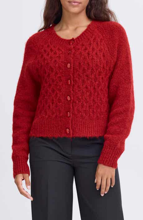 ICHI Diamond Knit Cardigan