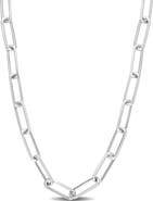 DELMAR Sterling Silver Paper Clip Chain Necklace