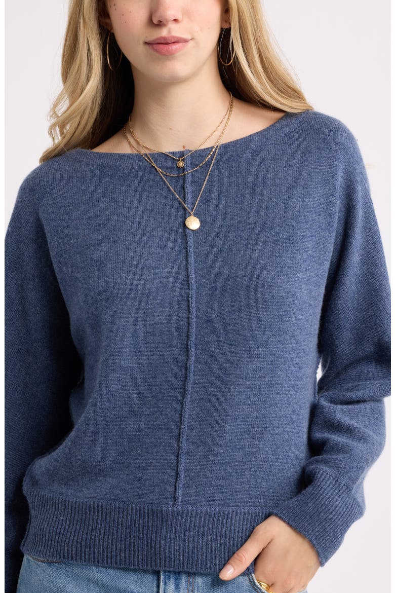 Wool & Cashmere Sweater, Alternate, color, NAVY DENIM