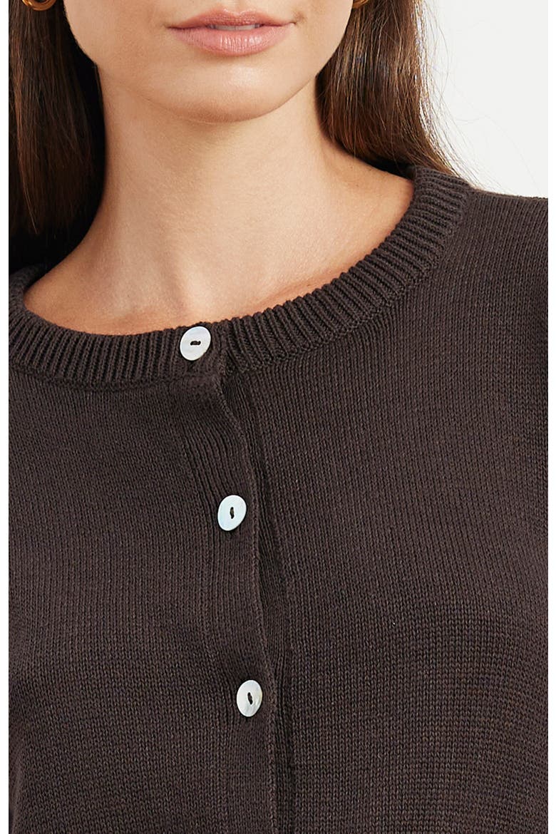 Ruthie Cotton Cardigan, Alternate, color, Cacao
