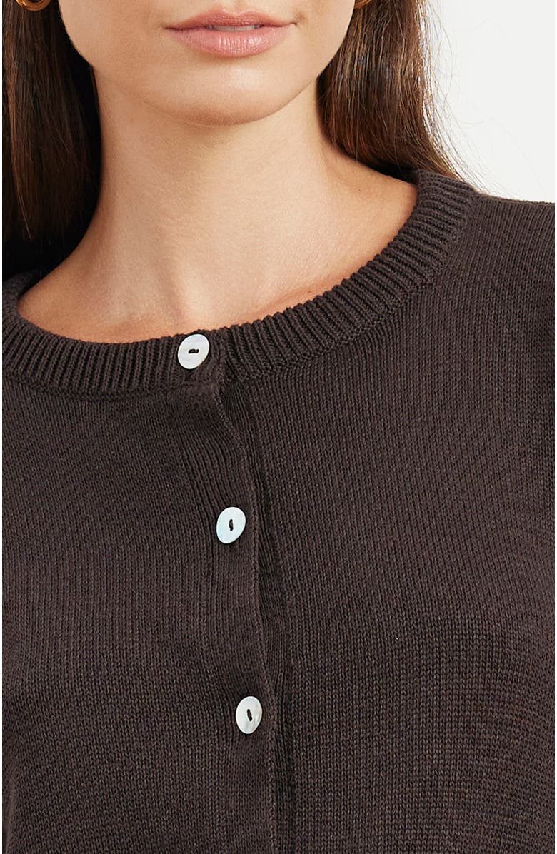 Paneros Clothing Ruthie Cotton Cardigan, Alternate, color, Cacao
