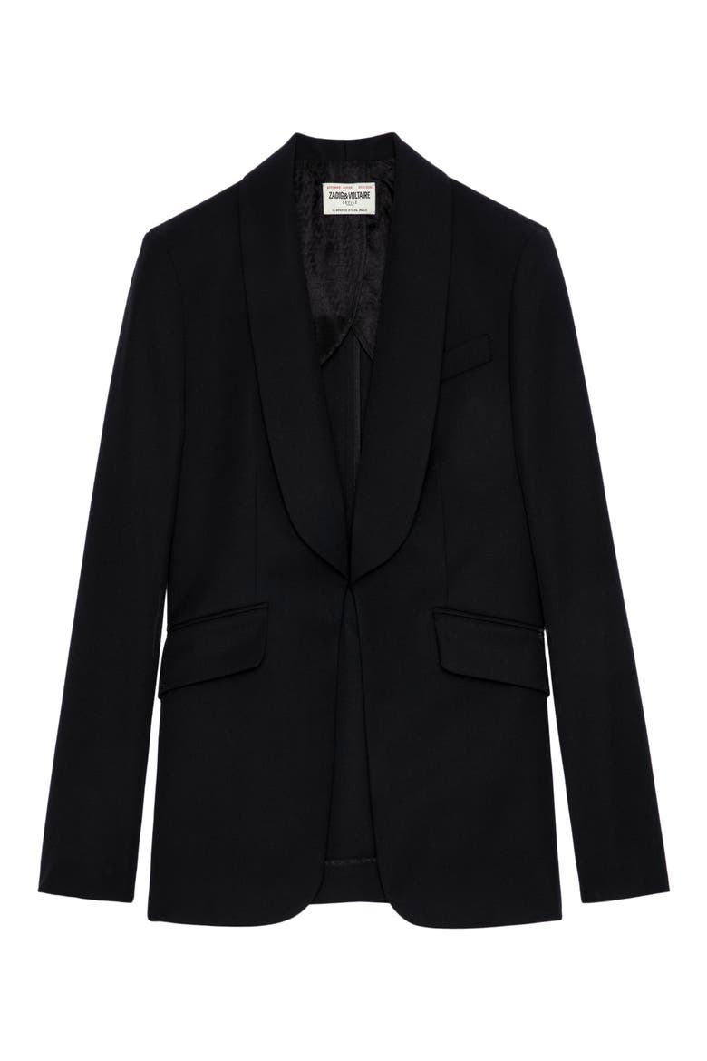Shawl Collar Jacket, Alternate, color, NOIR