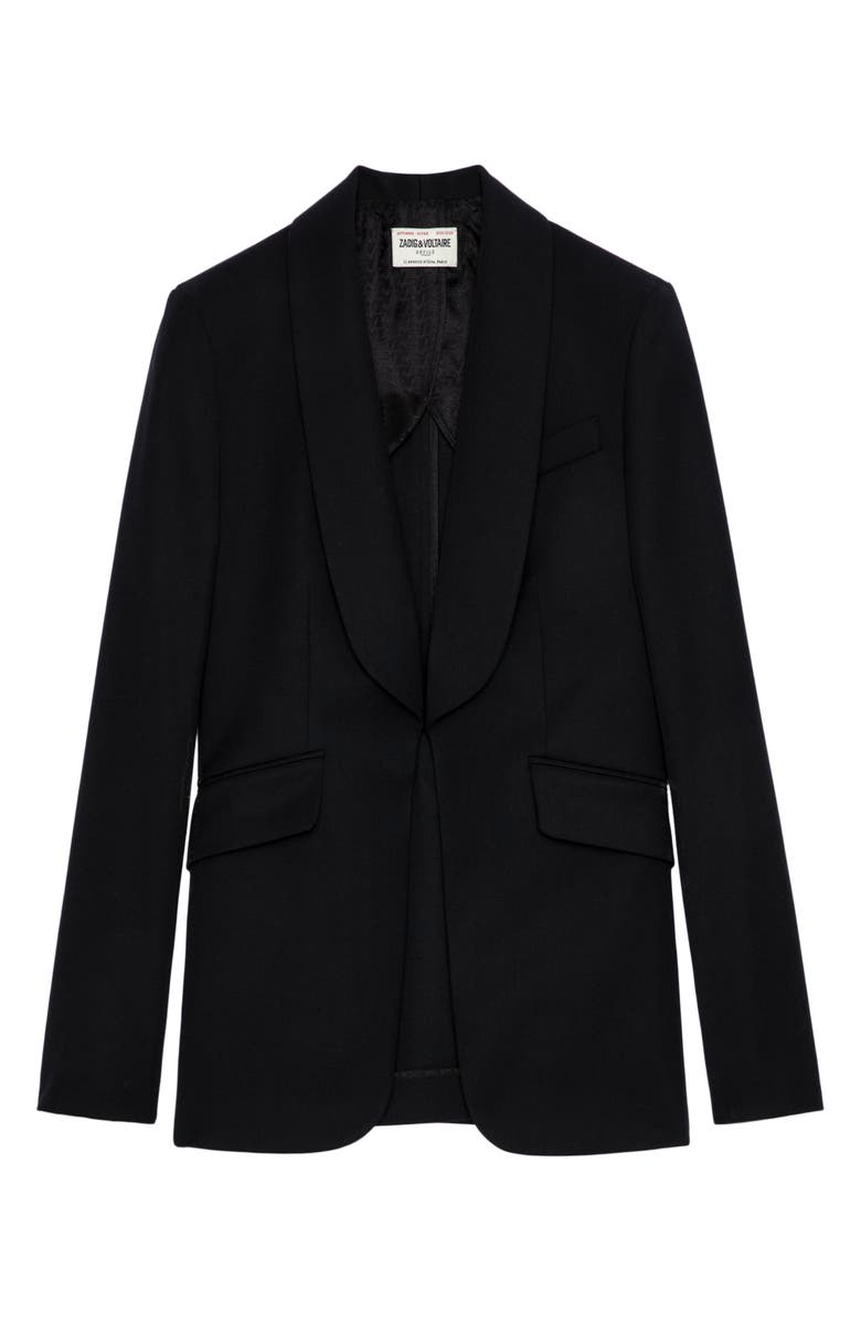 Zadig & Voltaire Shawl Collar Jacket, Alternate, color, Noir