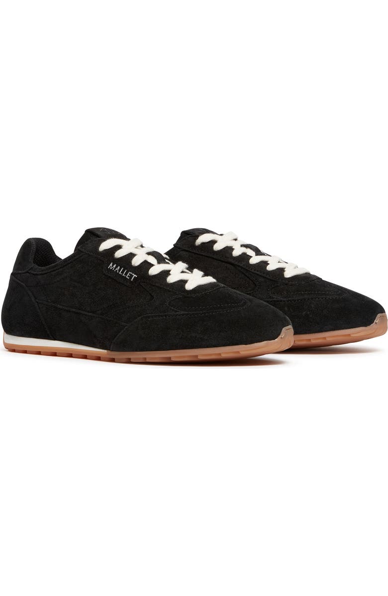 MALLET Penn Gum Leather Retro Runner Trainers, Alternate, color, Black
