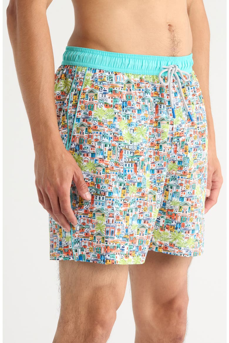 Naples Villa Amalfi 6-Inch Swim Trunks, Alternate, color, BRIGHT TOMATO