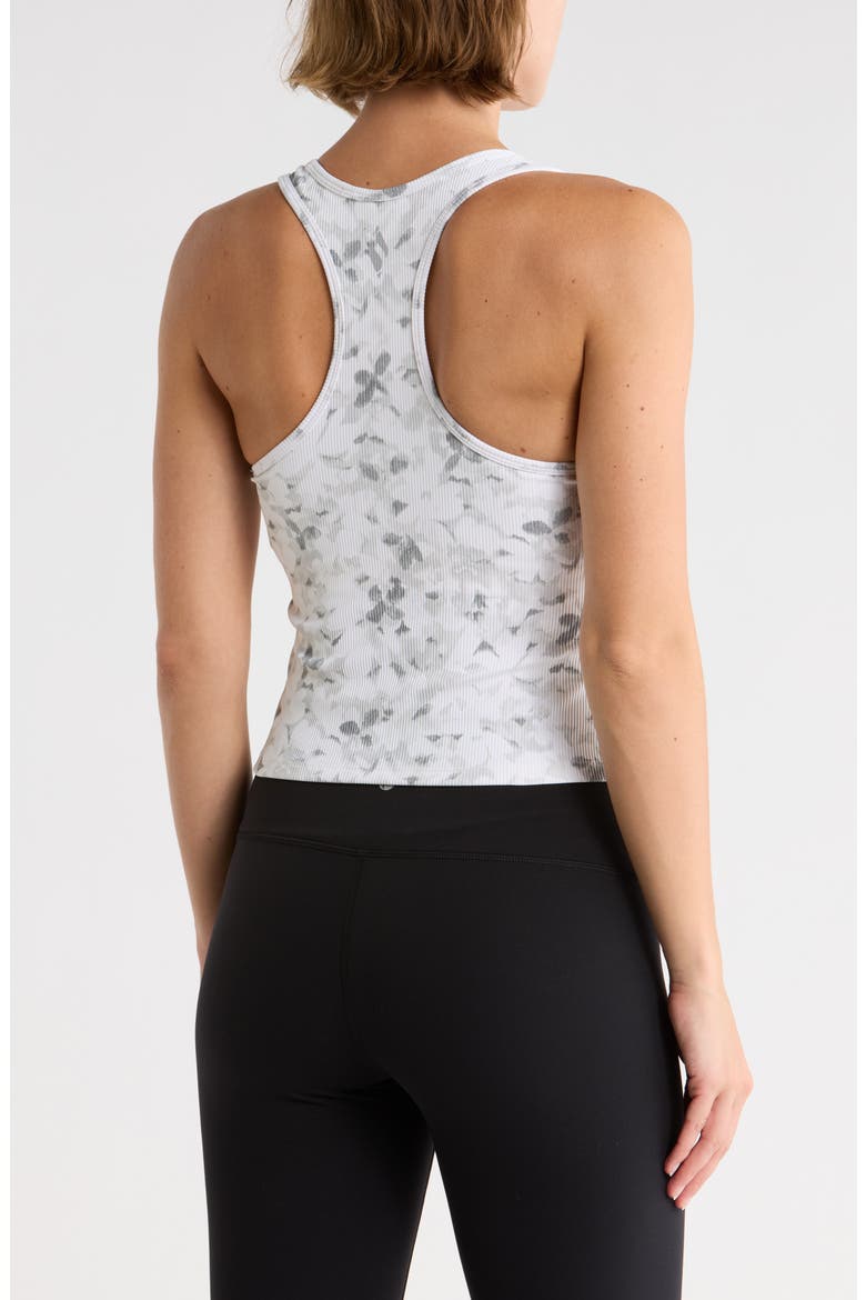GO FLEX RIB Floral Mirage V-Neck Tank, Alternate, color, SILVER