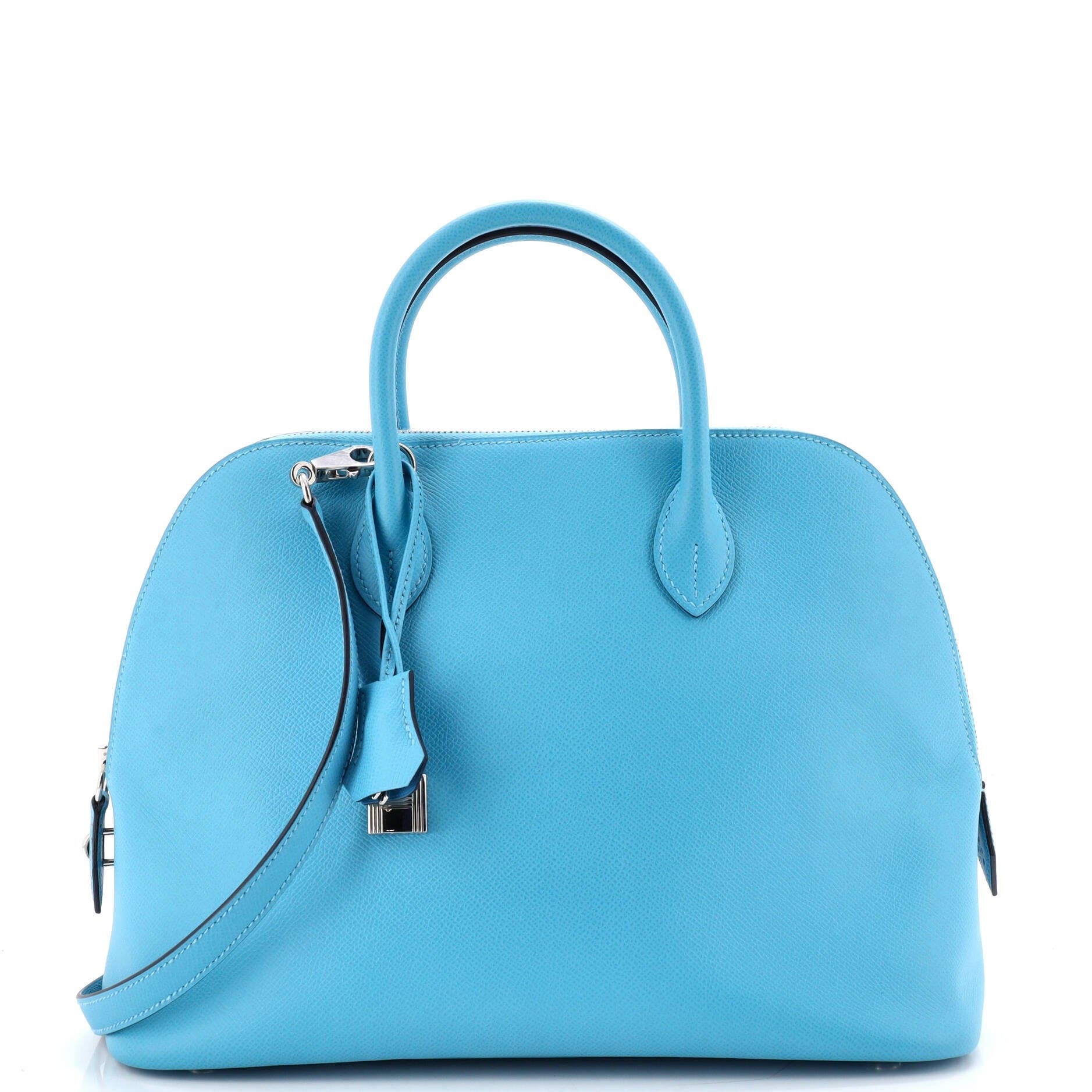 Pre-Owned Hermes Bolide 1923 Bag Epsom 30, Main, color, Bleu Du Nord