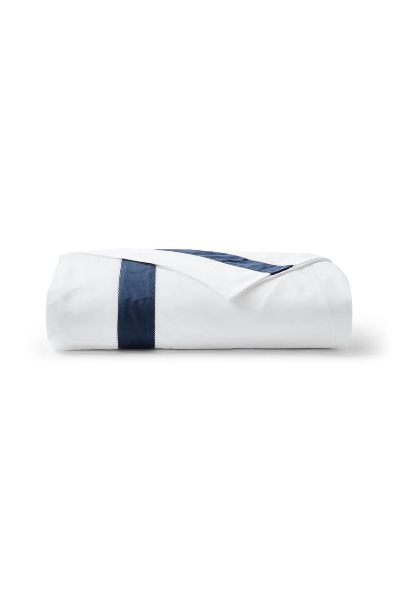 Balmoral Luxury Cotton Sateen Flat Sheets, Main, color, Navy Blue