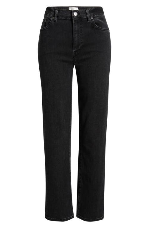 Frame Le Sleek High Waist Ankle Straight Leg Jeans In Black