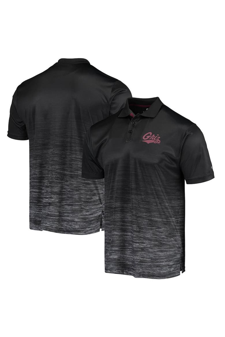 Men's Colosseum Black Montana Grizzlies Marshall Polo, Alternate, color, Black
