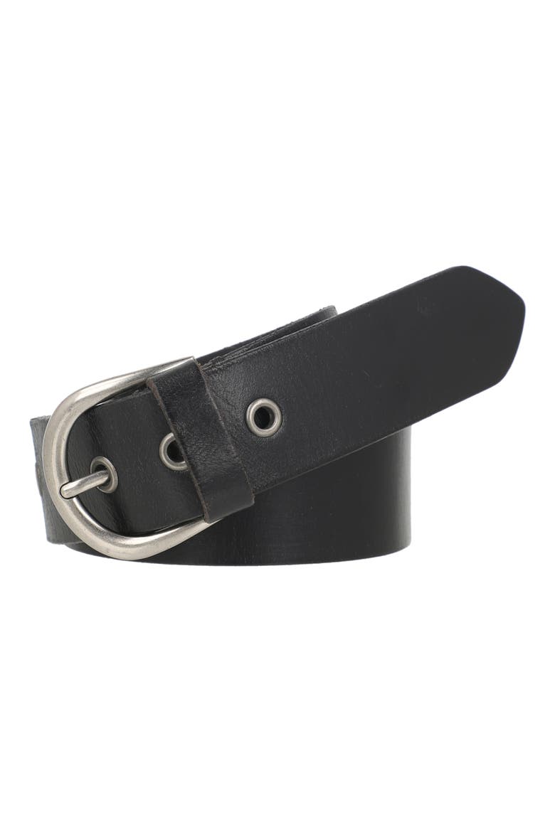 Leather Belt, Main, color, BLACK