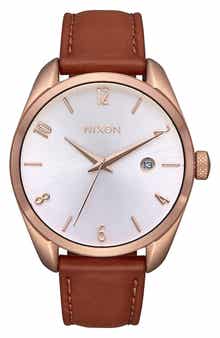 Nixon Thalia Leather Strap Watch, 38mm