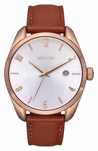 Nixon Thalia Leather Strap Watch, 38mm