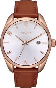 Nixon Thalia Leather Strap Watch, 38mm