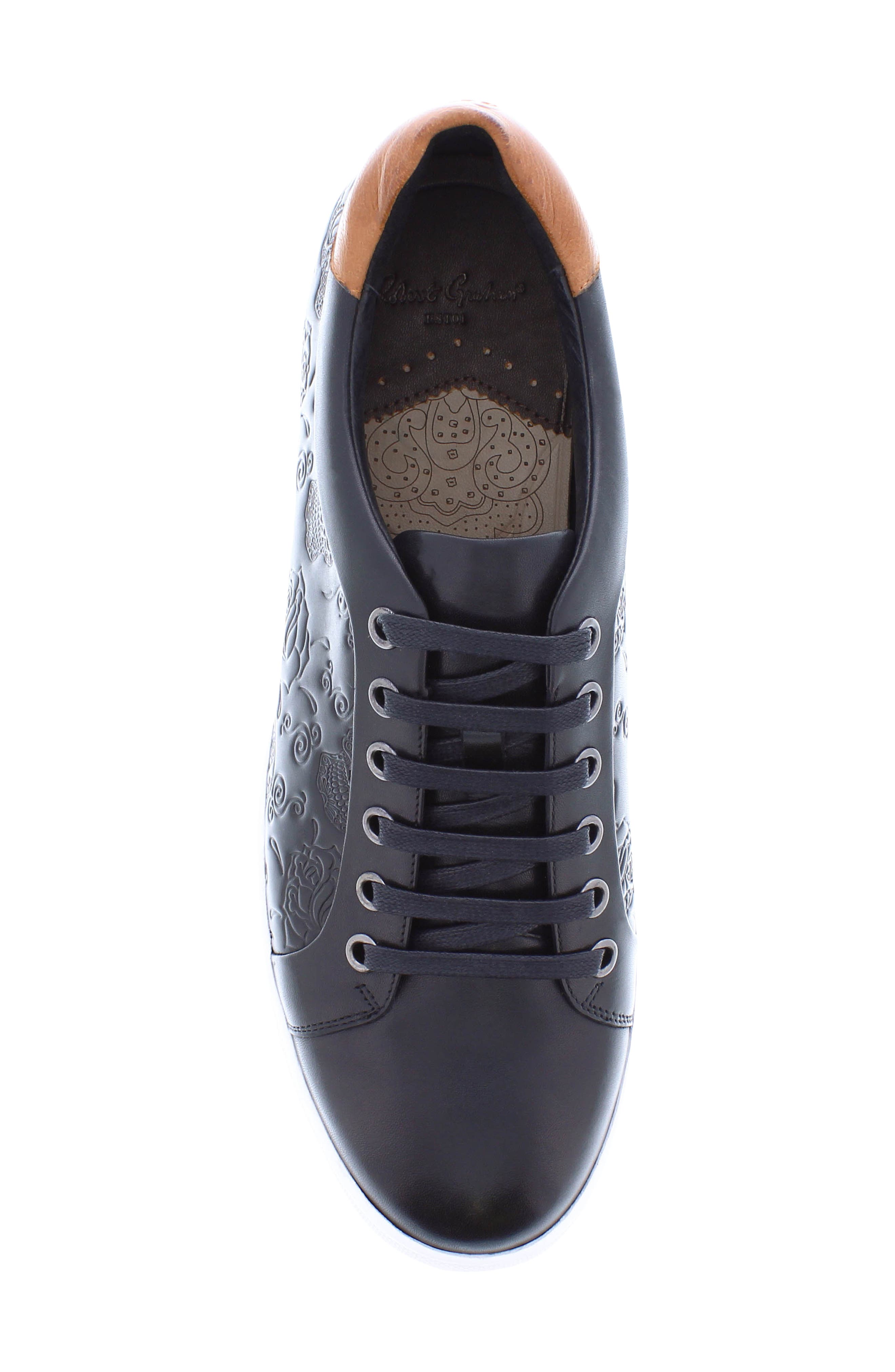 Robert Graham Artfibers Embossed Leather Sneaker, Alternate, color, 
