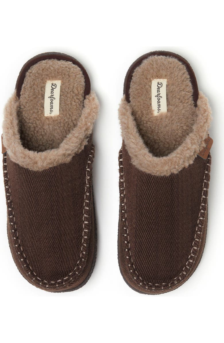 DEARFOAMS Matthew Moccasin Toe Scuff House Slipper, Alternate, color, Coffee