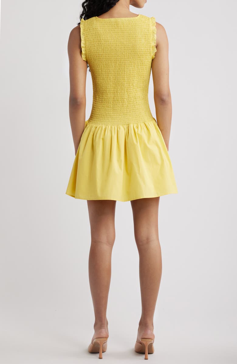 WAYF Esme Smocked Sleeveless Minidress, Alternate, color, Yellow