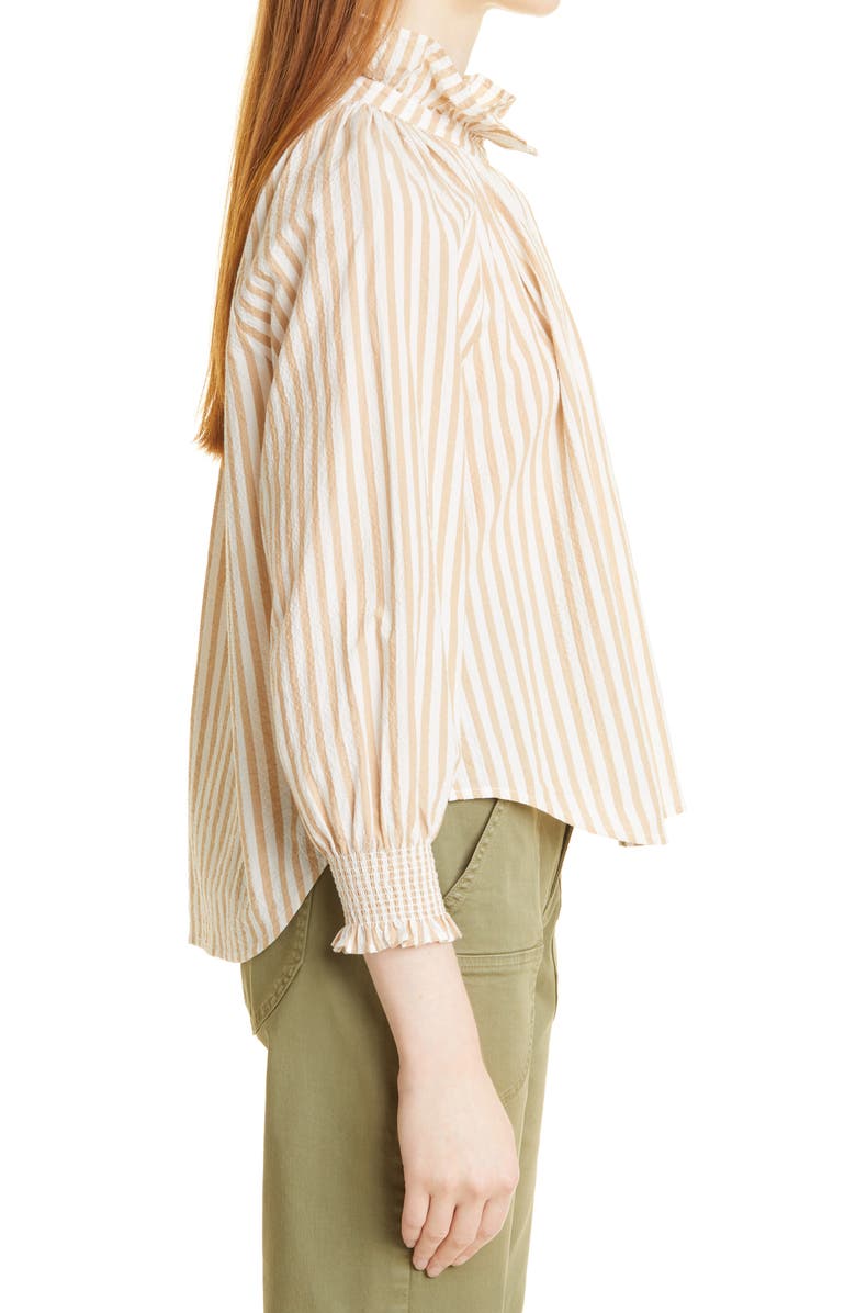 Veronica Beard Calisto Ruffle Collar Blouse, Alternate, color,