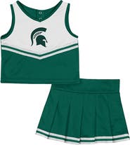 COLOSSEUM Girls Toddler Colosseum Green Michigan State Spartans Time For Recess Cheer Top & Skirt Set