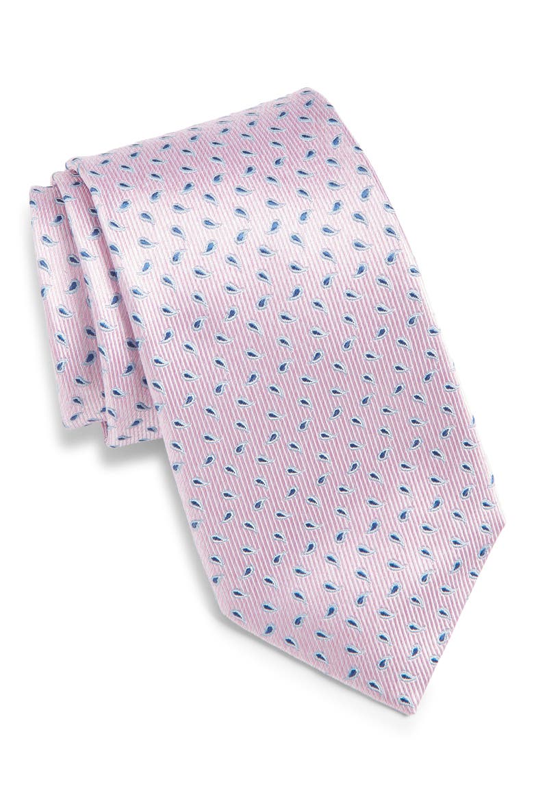 Neat Paisley Silk Tie, Main, color, PINK