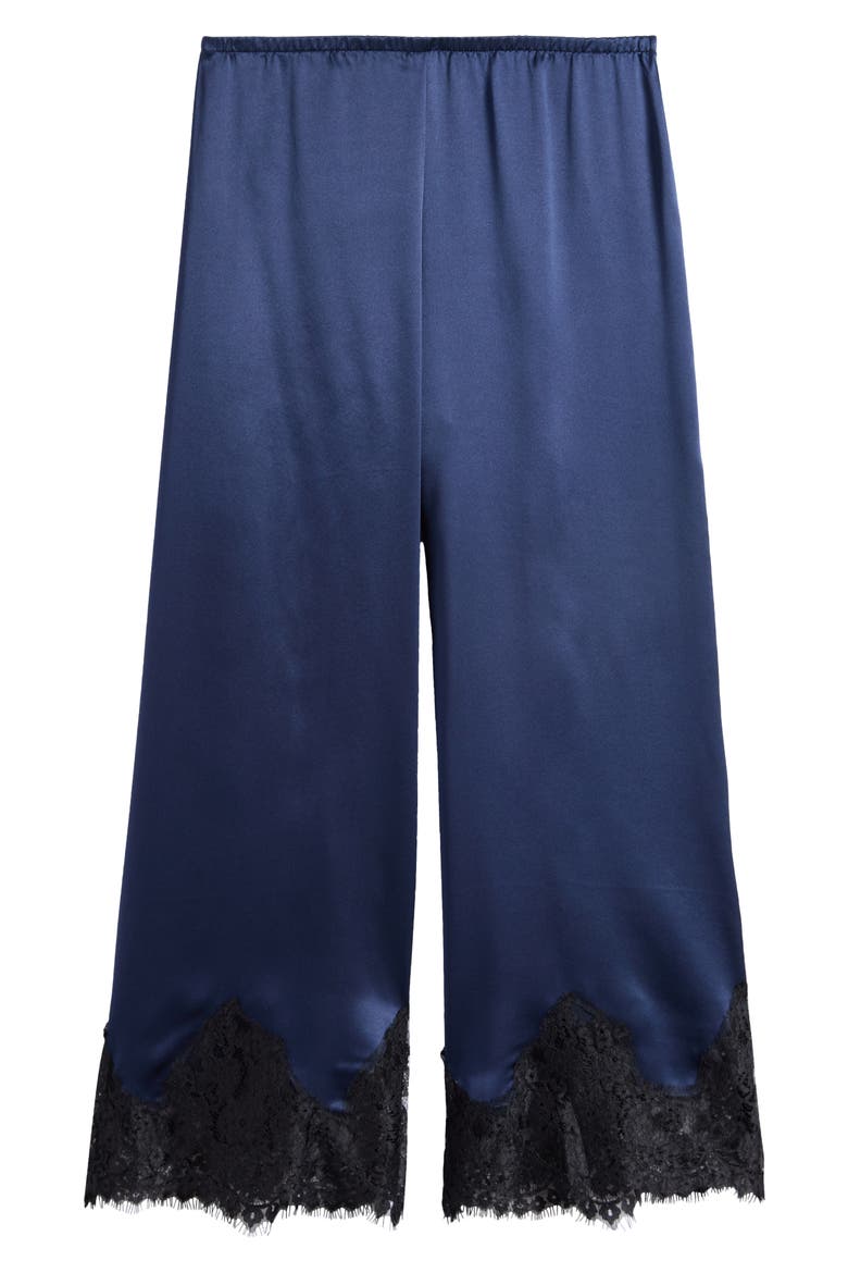 Carolina Silk Lace Hem Pant, Alternate, color, NAVY BLACK