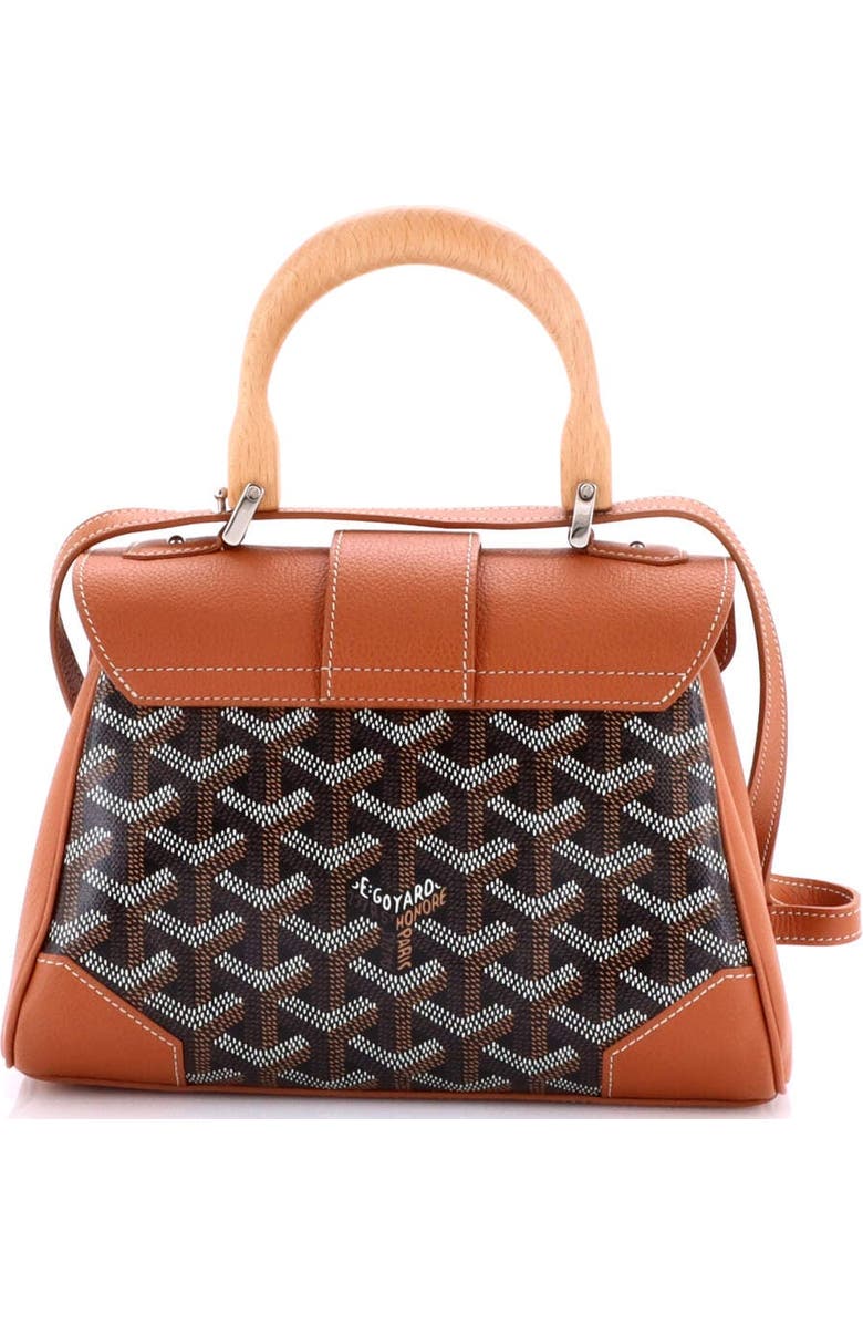 Pre-Owned Goyard Saigon Top Handle Bag Coated Canvas with Leather Mini, Alternate, color, Brown