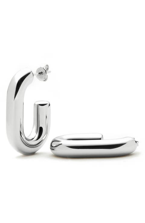 Chubby Oval Medium Hoop Earrings