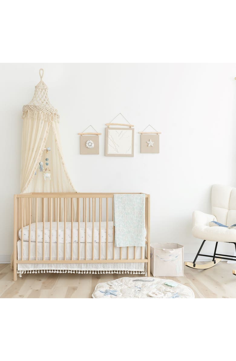 CRANE BABY Kendi Macramé Trim Cotton Canopy, Alternate, color, Beige