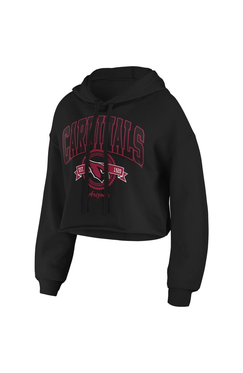 WEAR by Erin Andrews Women's WEAR by Erin Andrews Black Arizona Cardinals Fleece Cropped Pullover Hoodie, Alternate, color, 