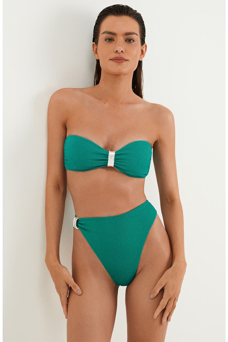 Firenze Sunny Bandeau Bikini Top, Alternate, color, GREEN