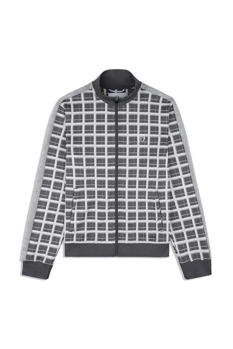 Damarindo Check Track Jacket, Alternate, color, QUIET GREY